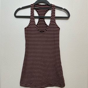 Lululemon Maroon/ White Striped Racerback Tank